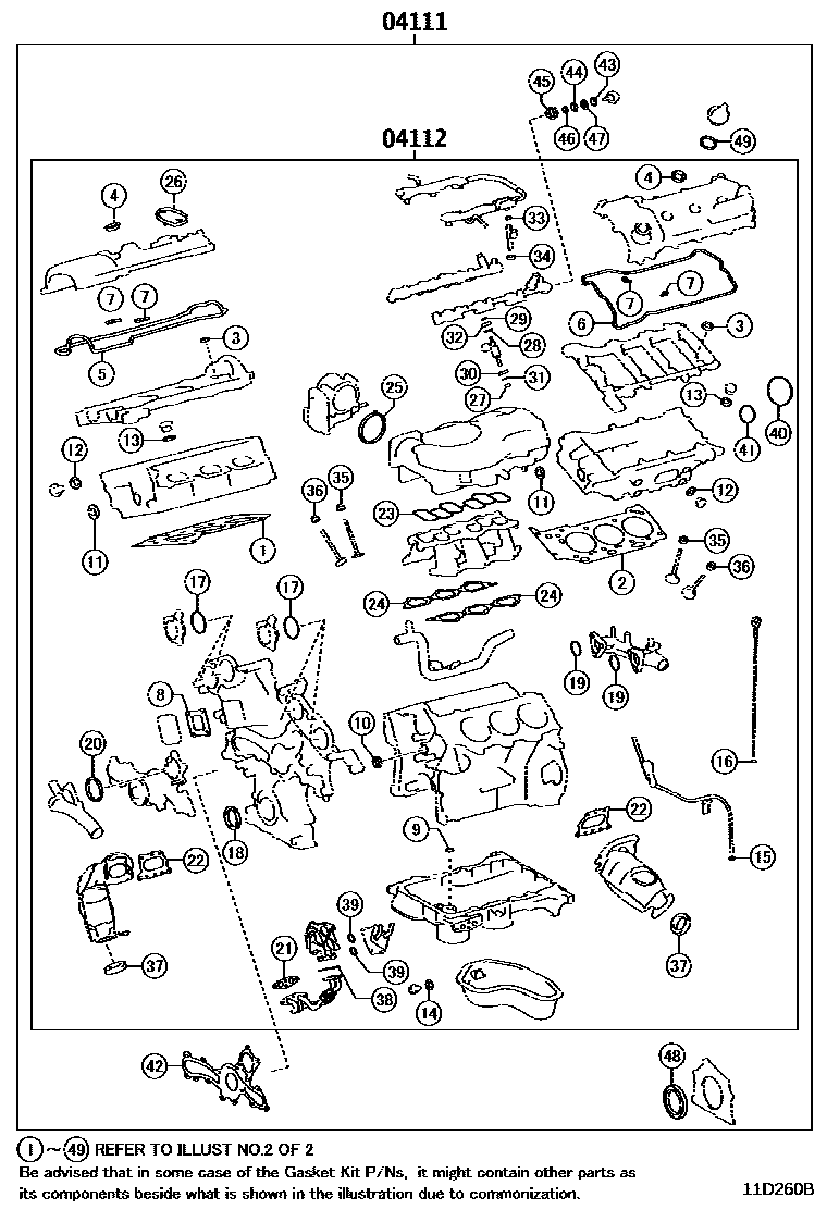 1103 — ENGINE OVERHAUL GASKET KIT