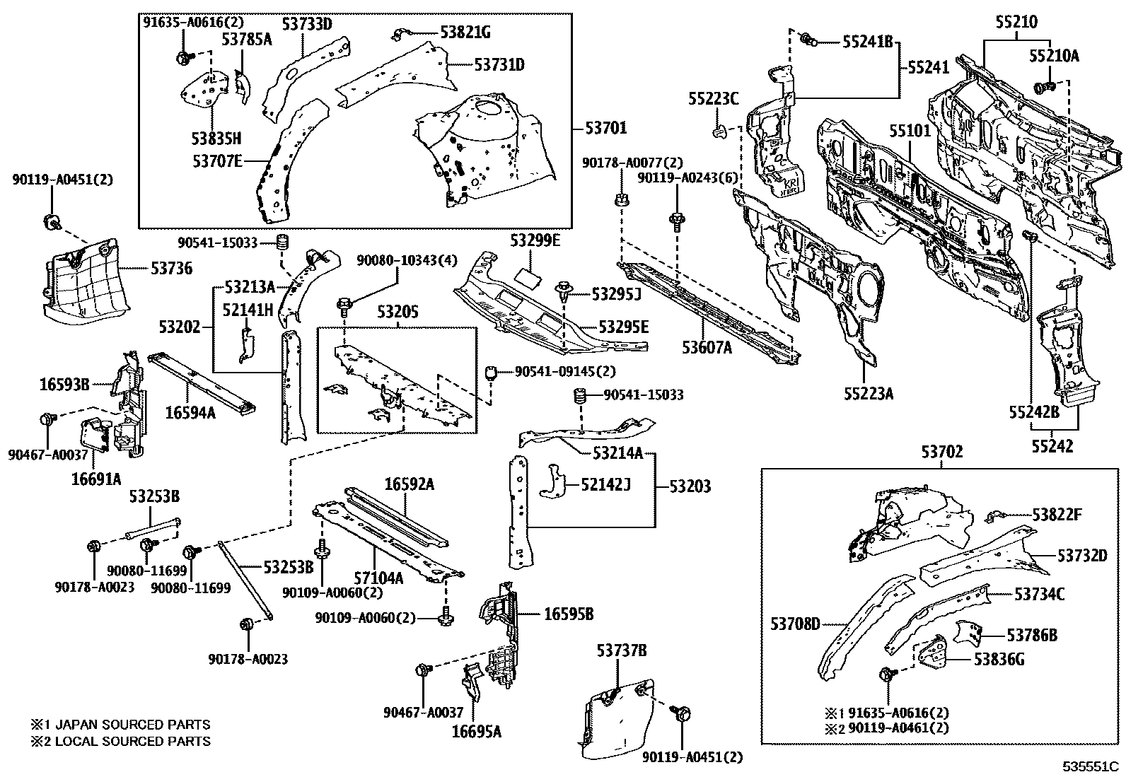 5304 — FRONT FENDER APRON & DASH PANEL