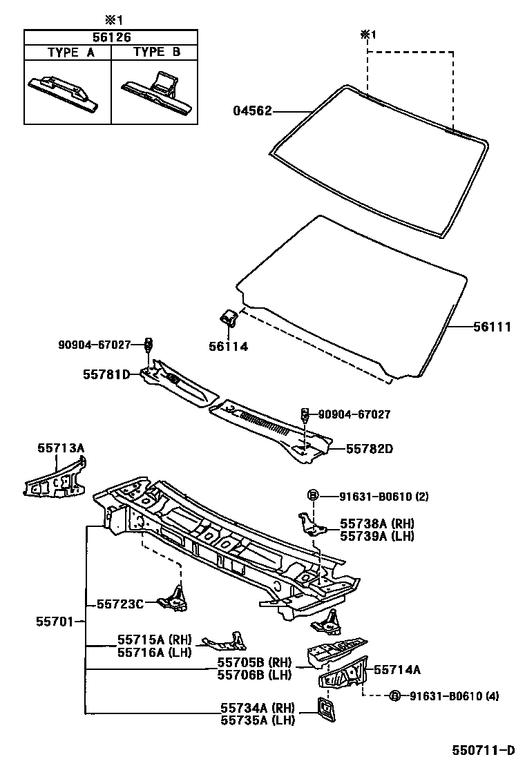 5503 — COWL PANEL & WINDSHIELD GLASS