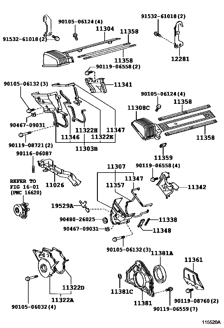 1106 — TIMING GEAR COVER & REAR END PLATE