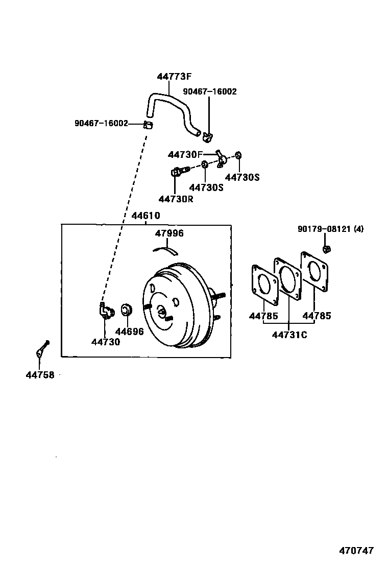 4703 — BRAKE BOOSTER & VACUUM TUBE