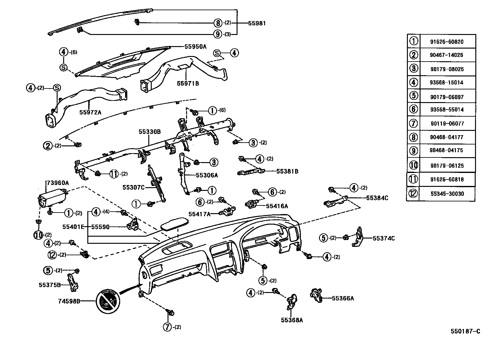 5501 — INSTRUMENT PANEL & GLOVE COMPARTMENT
