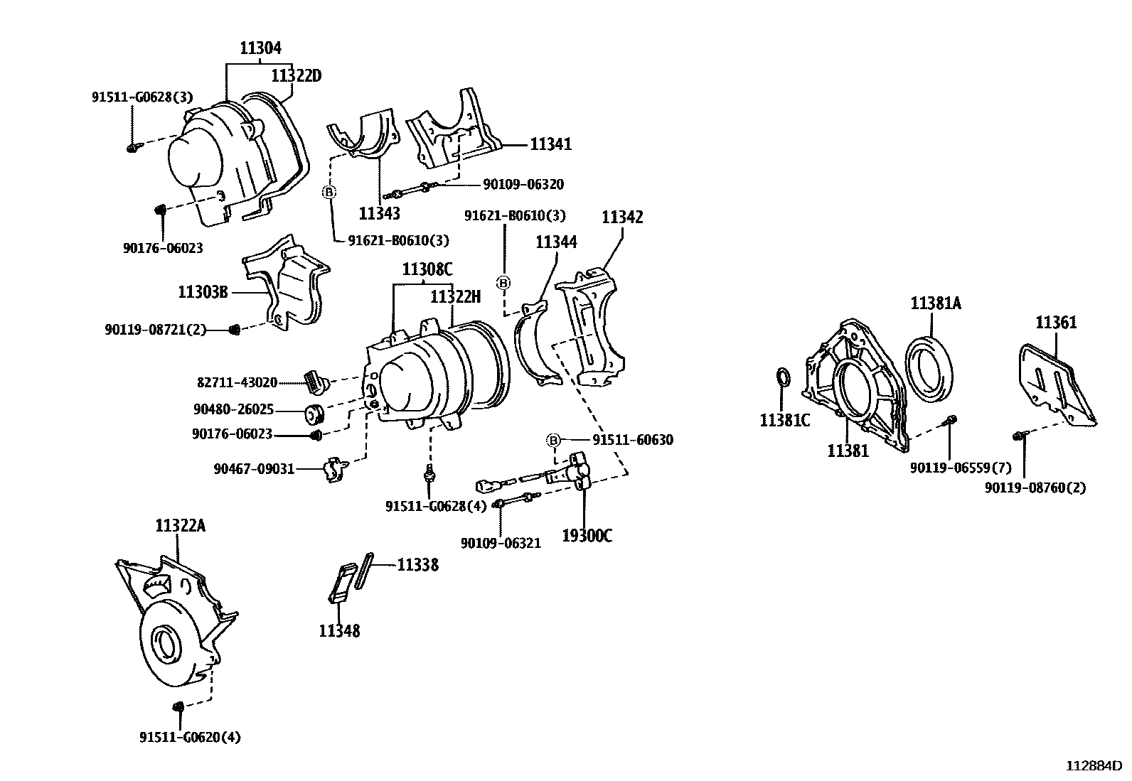 1106 — TIMING GEAR COVER & REAR END PLATE