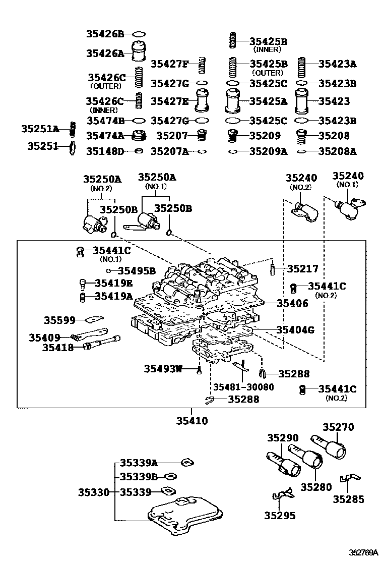 3512 — VALVE BODY & OIL STRAINER (ATM)