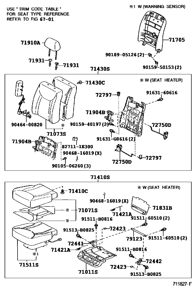 7101 — FRONT SEAT & SEAT TRACK
