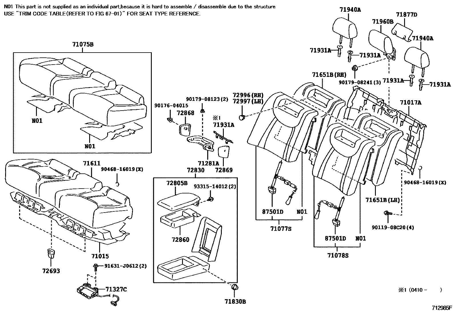 7102 — REAR SEAT & SEAT TRACK