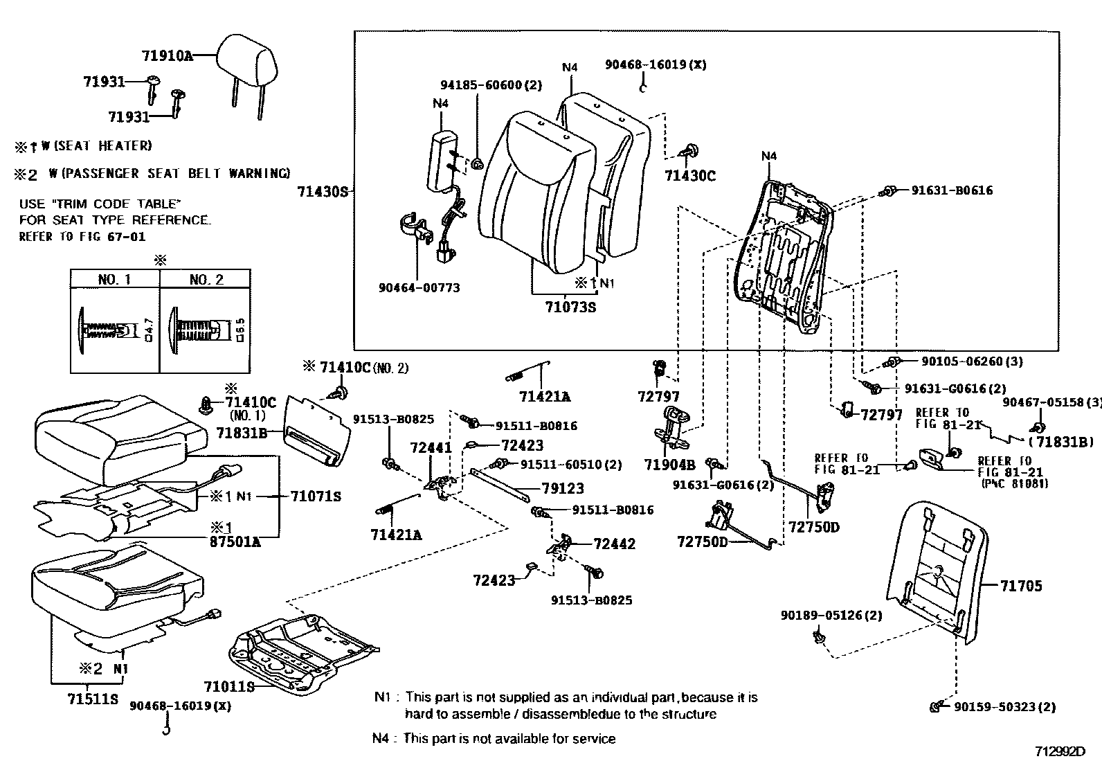 7101 — FRONT SEAT & SEAT TRACK
