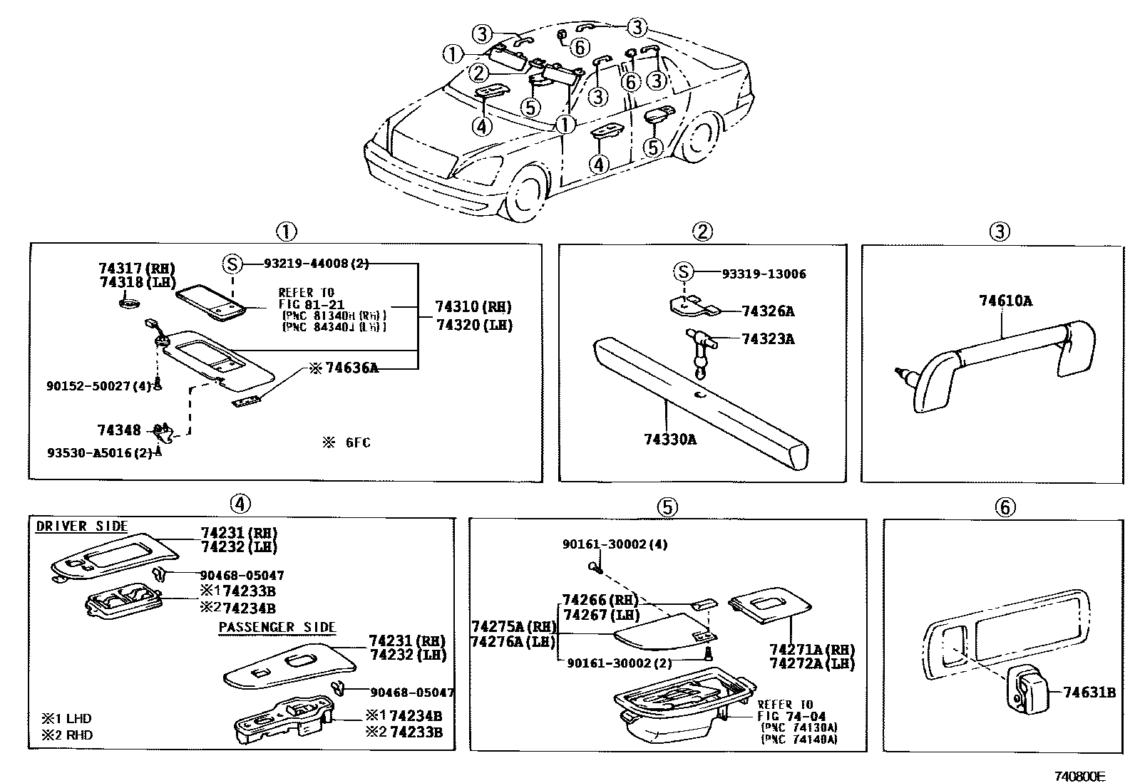 7401 — ARMREST & VISOR