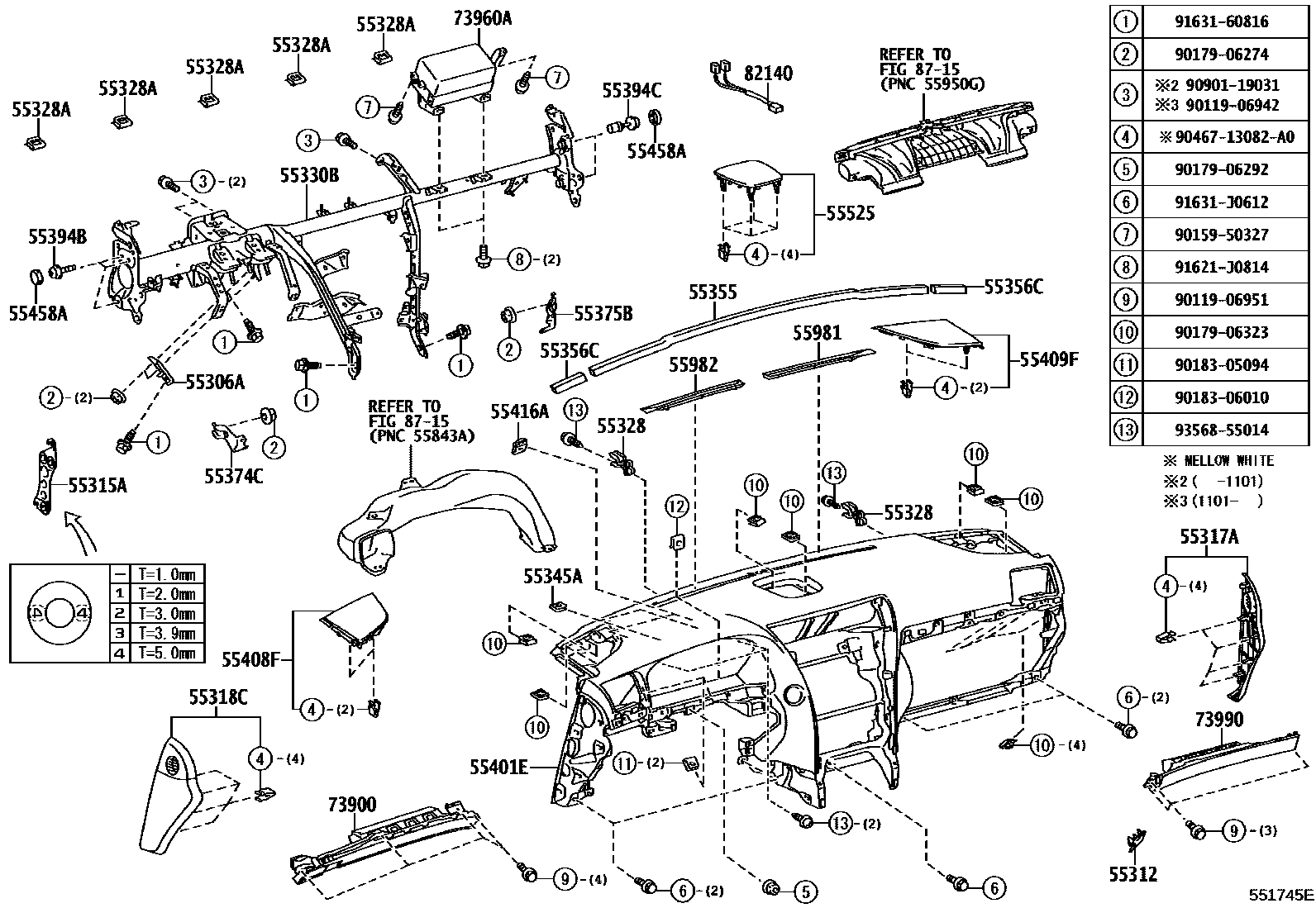 5501 — INSTRUMENT PANEL & GLOVE COMPARTMENT