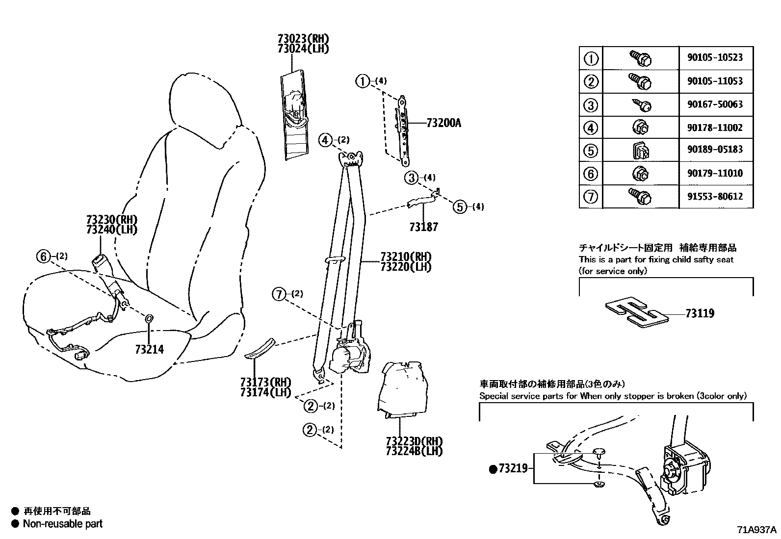 7104 — SEAT BELT & CHILD RESTRAINT SEAT