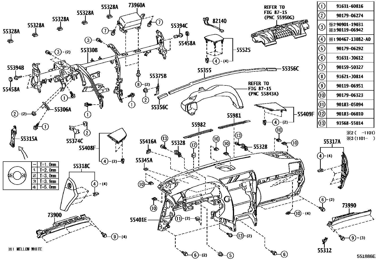 5501 — INSTRUMENT PANEL & GLOVE COMPARTMENT