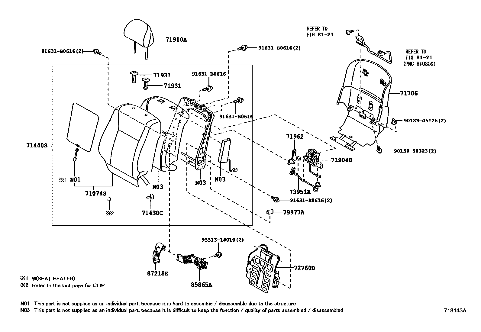 7101 — FRONT SEAT & SEAT TRACK
