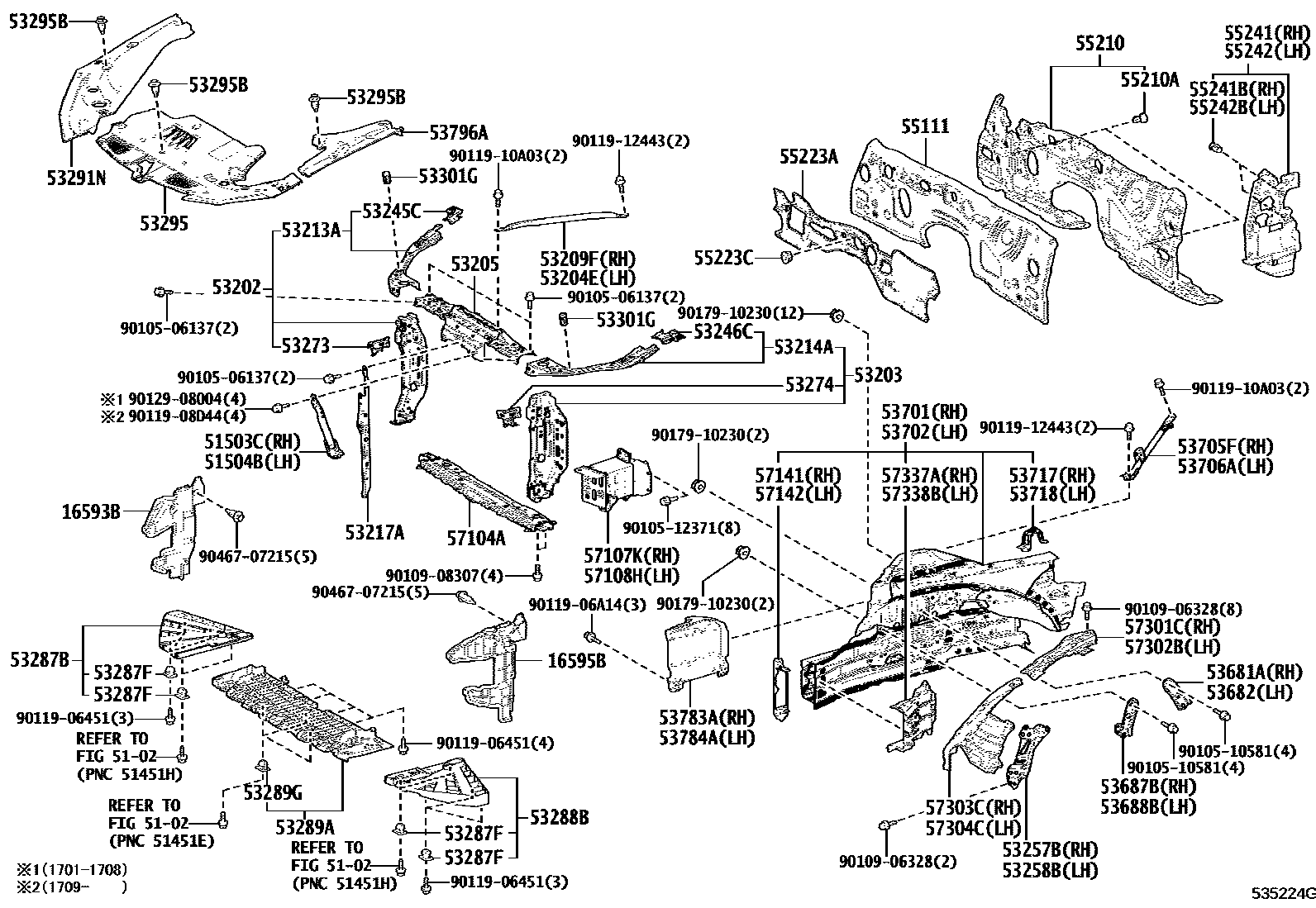 5304 — FRONT FENDER APRON & DASH PANEL