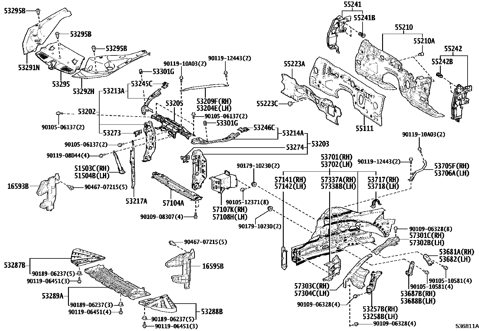 5304 — FRONT FENDER APRON & DASH PANEL