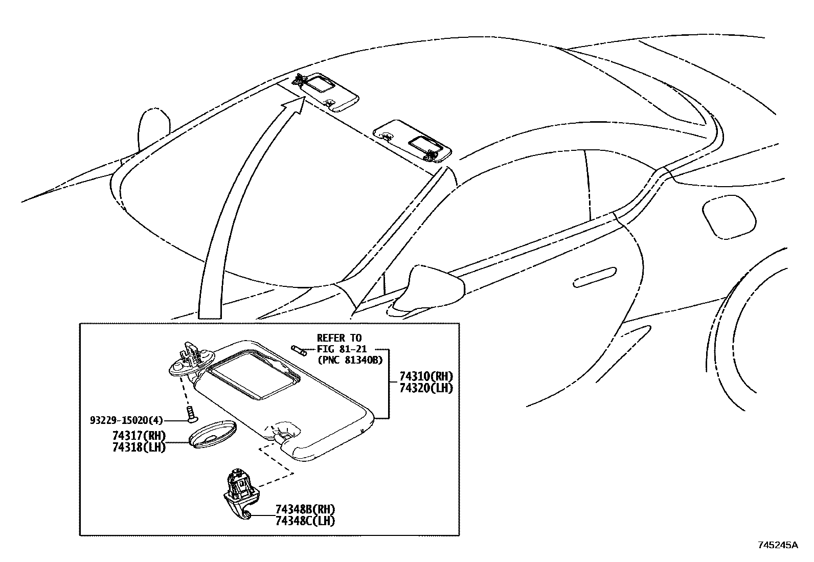 7401 — ARMREST & VISOR