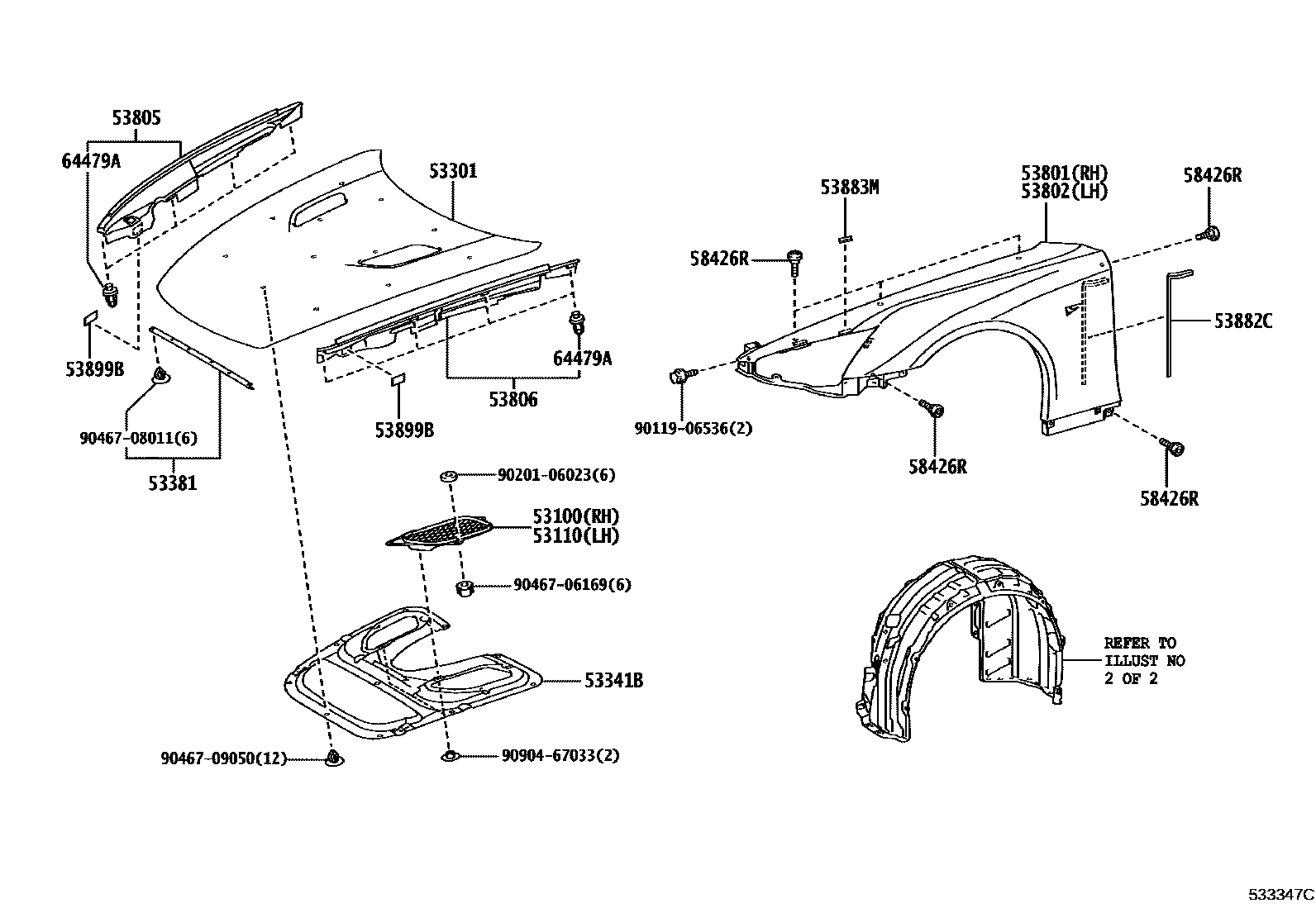 5302 — HOOD & FRONT FENDER