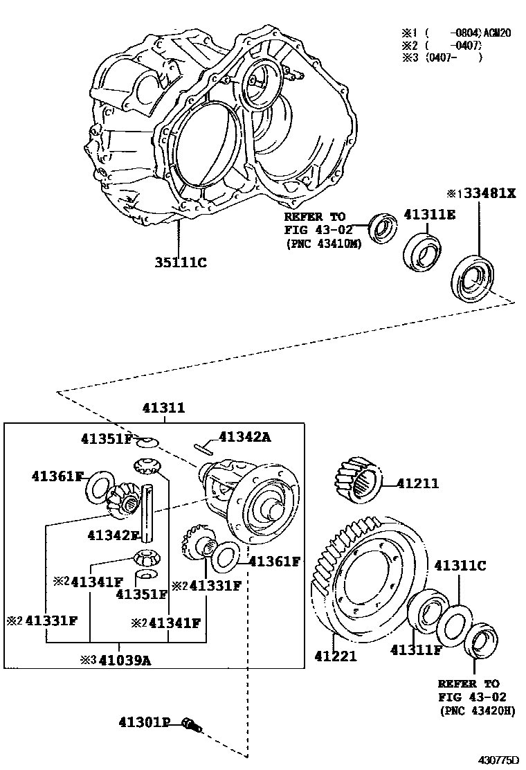 4301 — FRONT AXLE HOUSING & DIFFERENTIAL