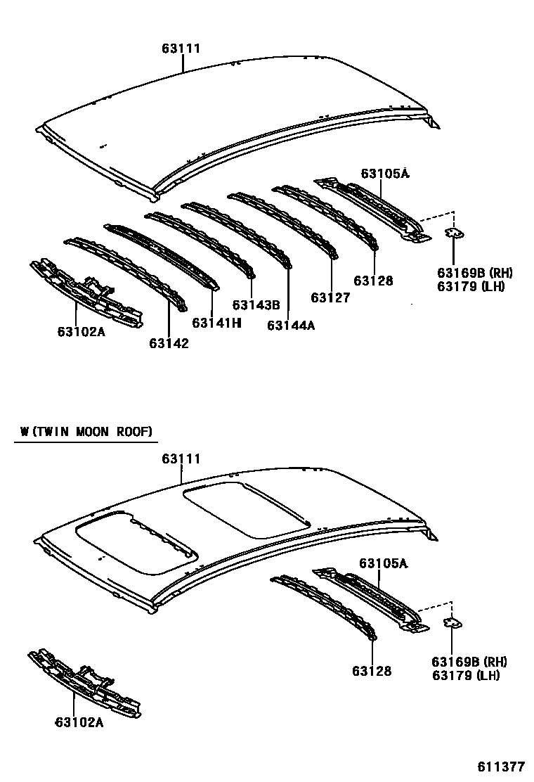 6104 — ROOF PANEL & BACK WINDOW GLASS