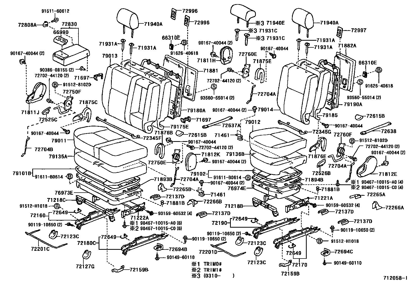 7102 — REAR SEAT & SEAT TRACK
