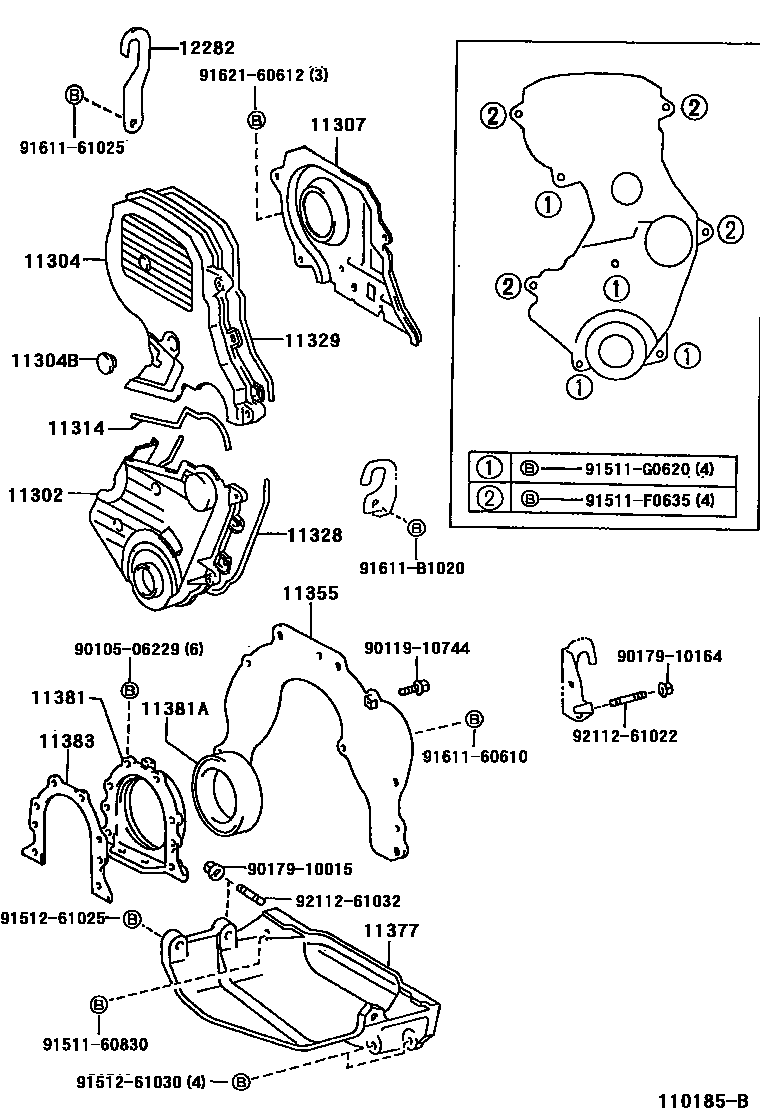 1106 — TIMING GEAR COVER & REAR END PLATE
