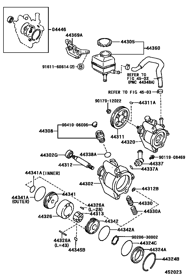 4502 — VANE PUMP & RESERVOIR (POWER STEERING)