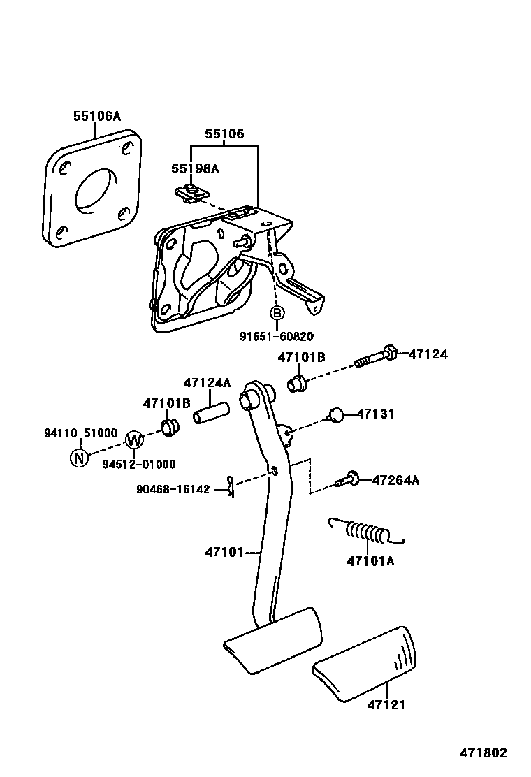 4701 — BRAKE PEDAL & BRACKET