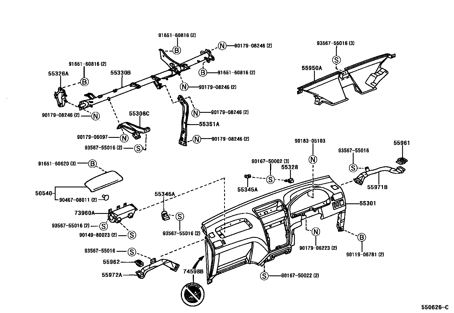 5501 — INSTRUMENT PANEL & GLOVE COMPARTMENT