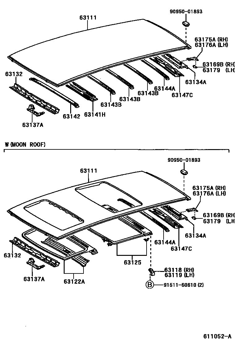 6104 — ROOF PANEL & BACK WINDOW GLASS