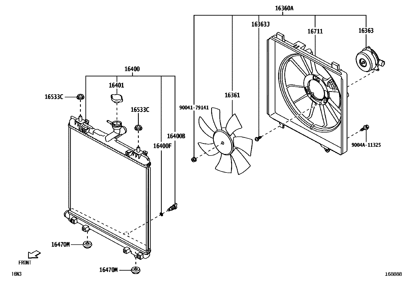 1603 — RADIATOR & WATER OUTLET