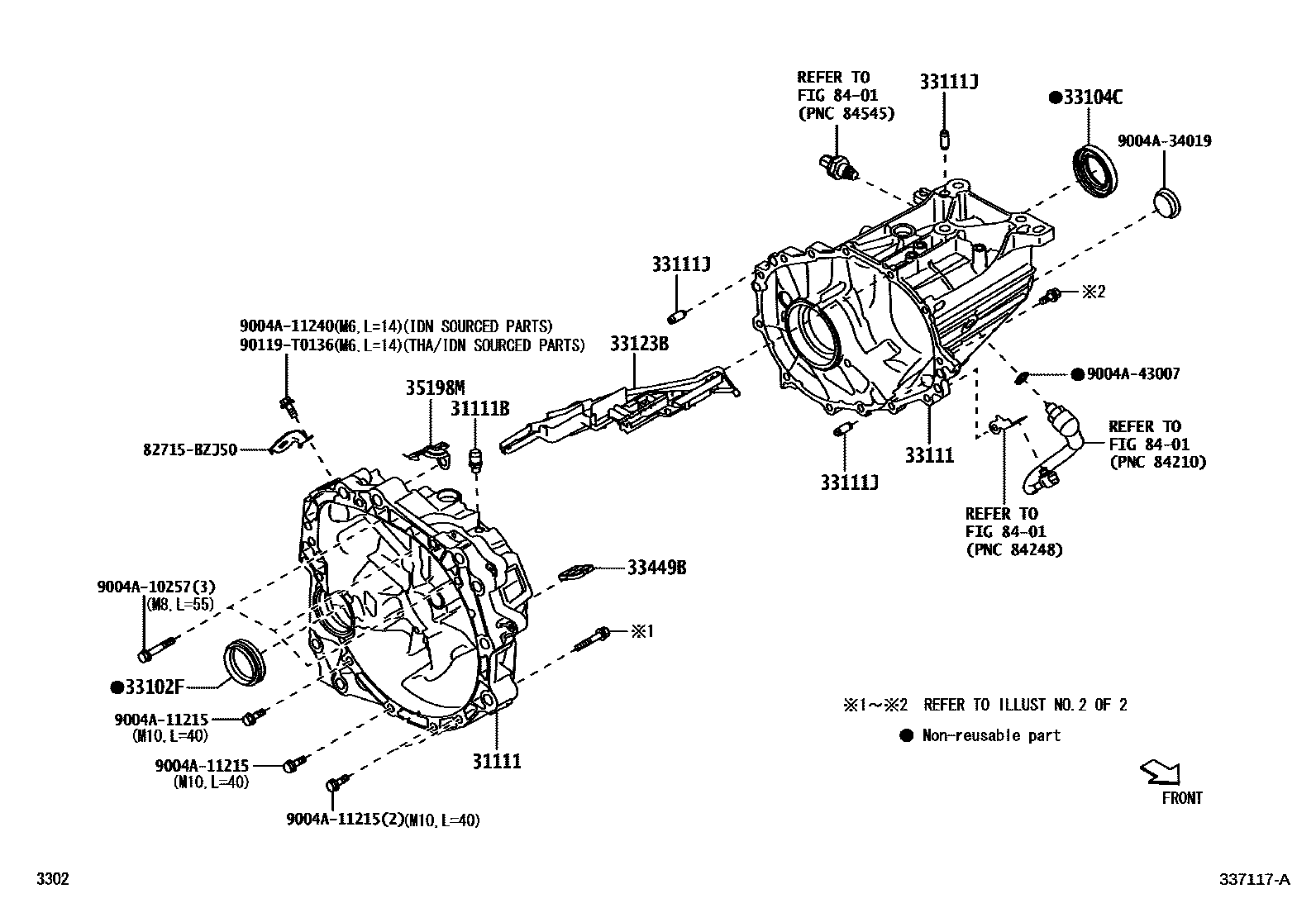 3302 — CLUTCH HOUSING & TRANSMISSION CASE (MTM)