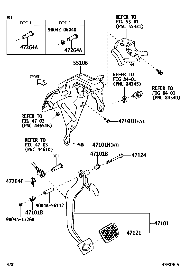 4701 — BRAKE PEDAL & BRACKET