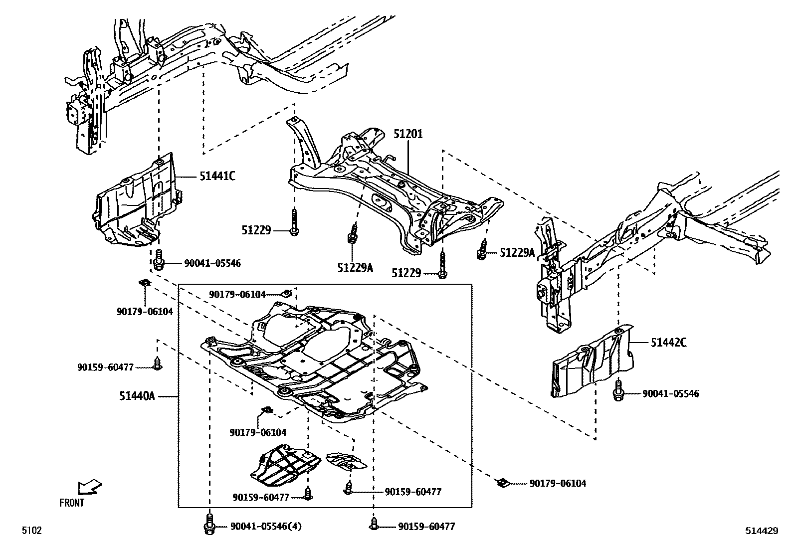 5102 — SUSPENSION CROSSMEMBER & UNDER COVER