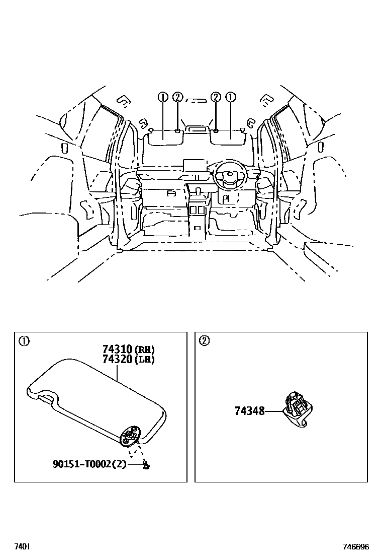 7401 — ARMREST & VISOR