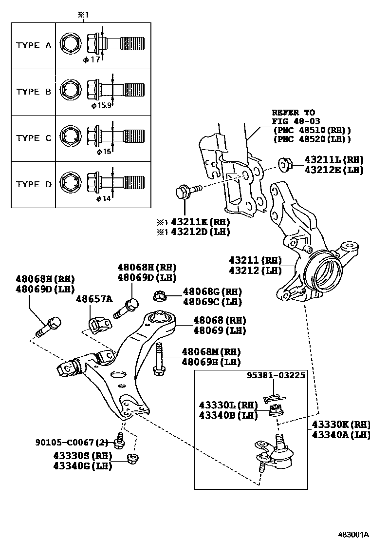 4802 — FRONT AXLE ARM & STEERING KNUCKLE