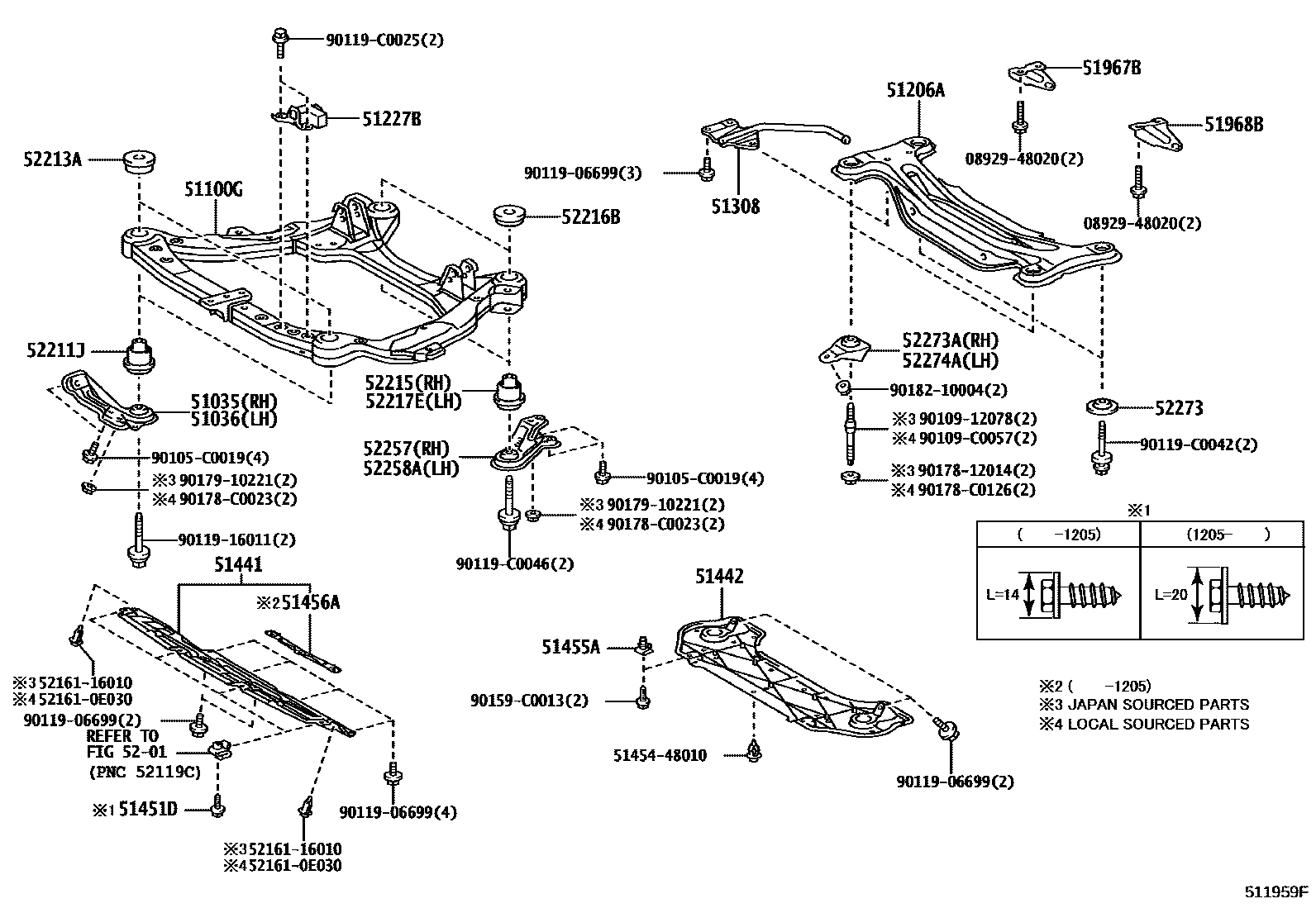 5102 — SUSPENSION CROSSMEMBER & UNDER COVER