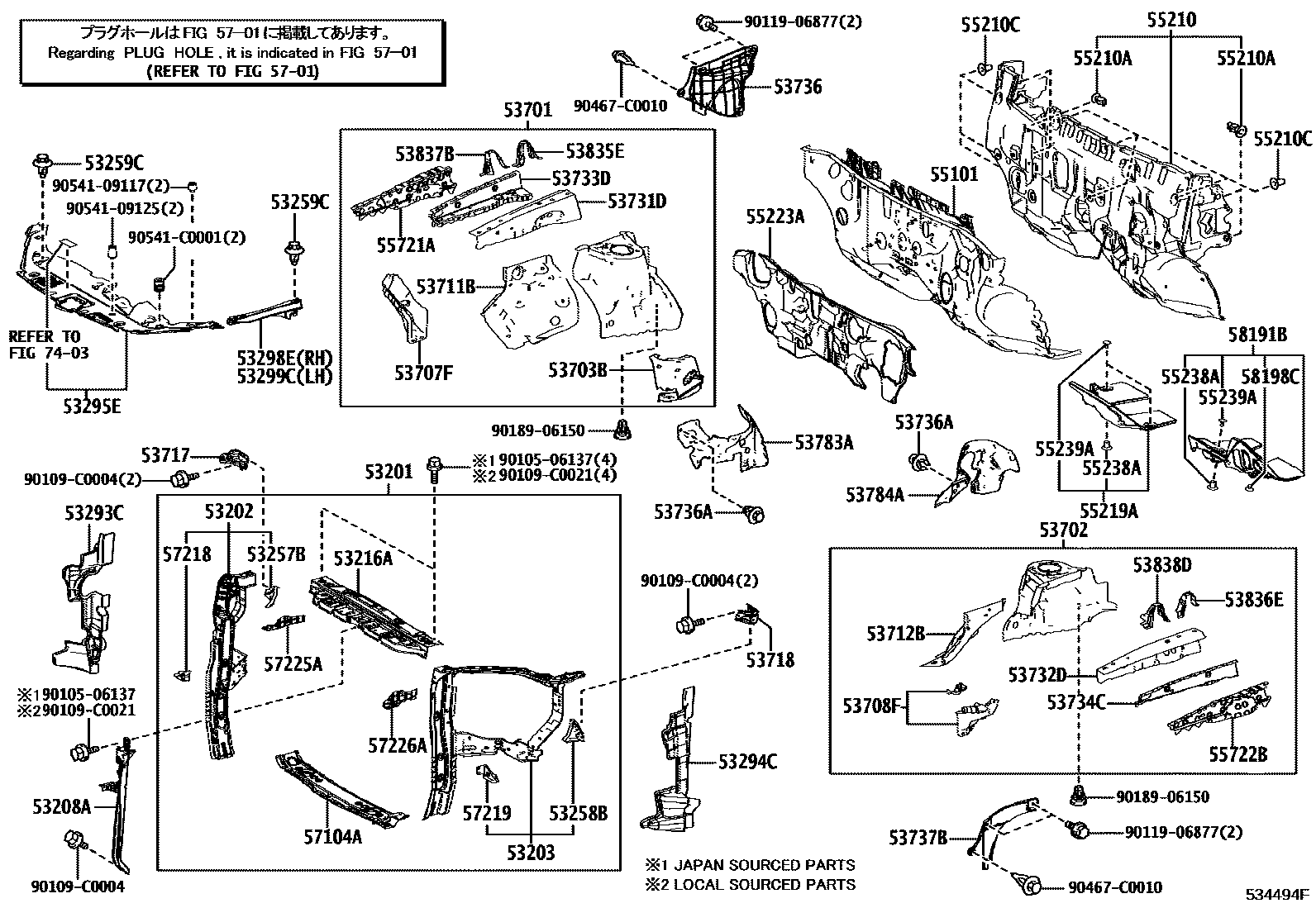 5304 — FRONT FENDER APRON & DASH PANEL