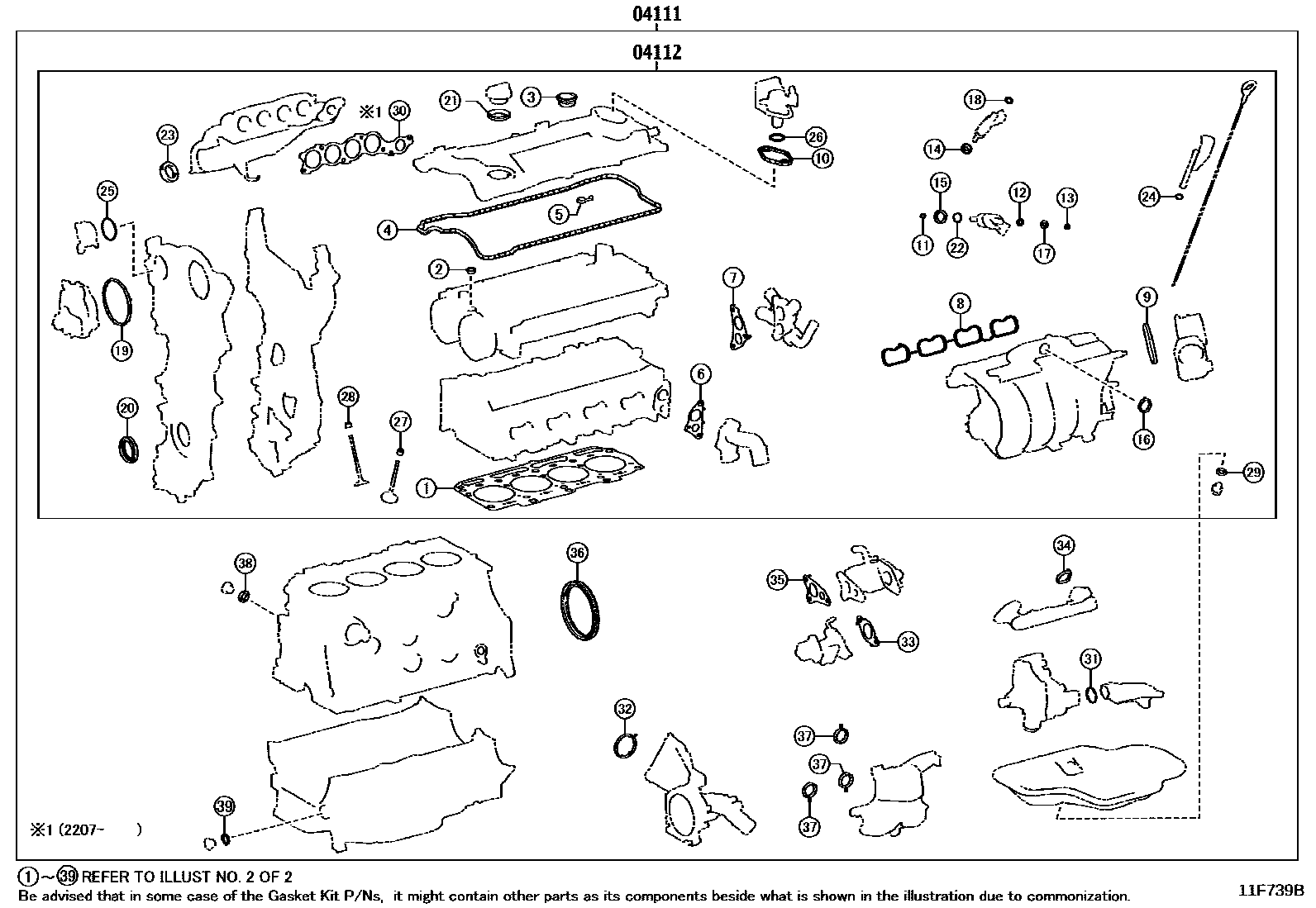 1103 — ENGINE OVERHAUL GASKET KIT