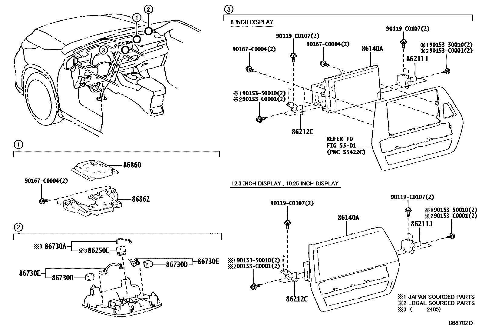 8603 — NAVIGATION & FRONT MONITOR DISPLAY