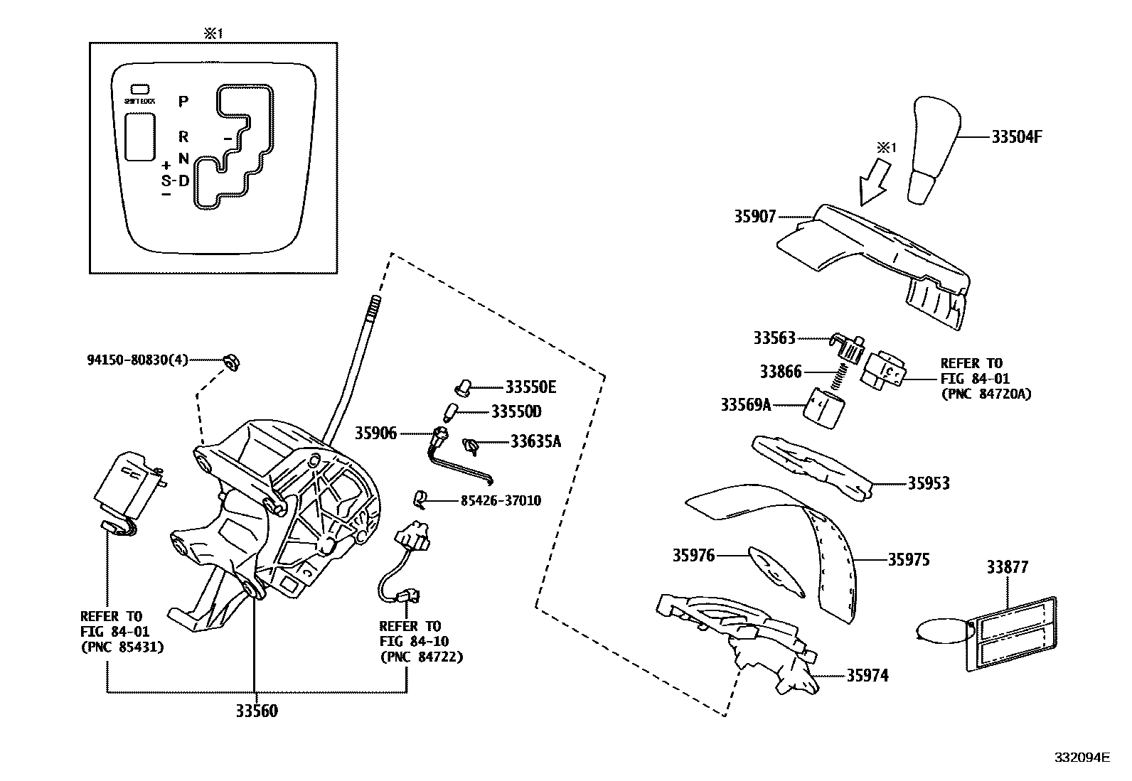 3312 — SHIFT LEVER & RETAINER