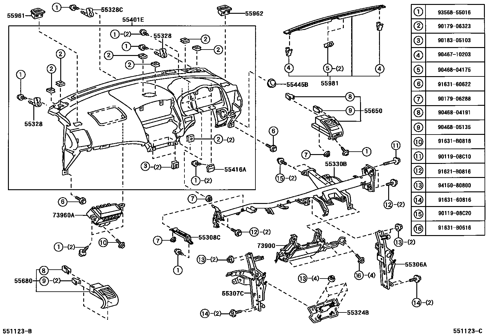 5501 — INSTRUMENT PANEL & GLOVE COMPARTMENT