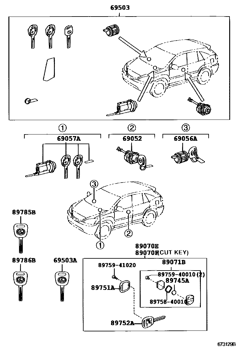 6712 — LOCK CYLINDER SET