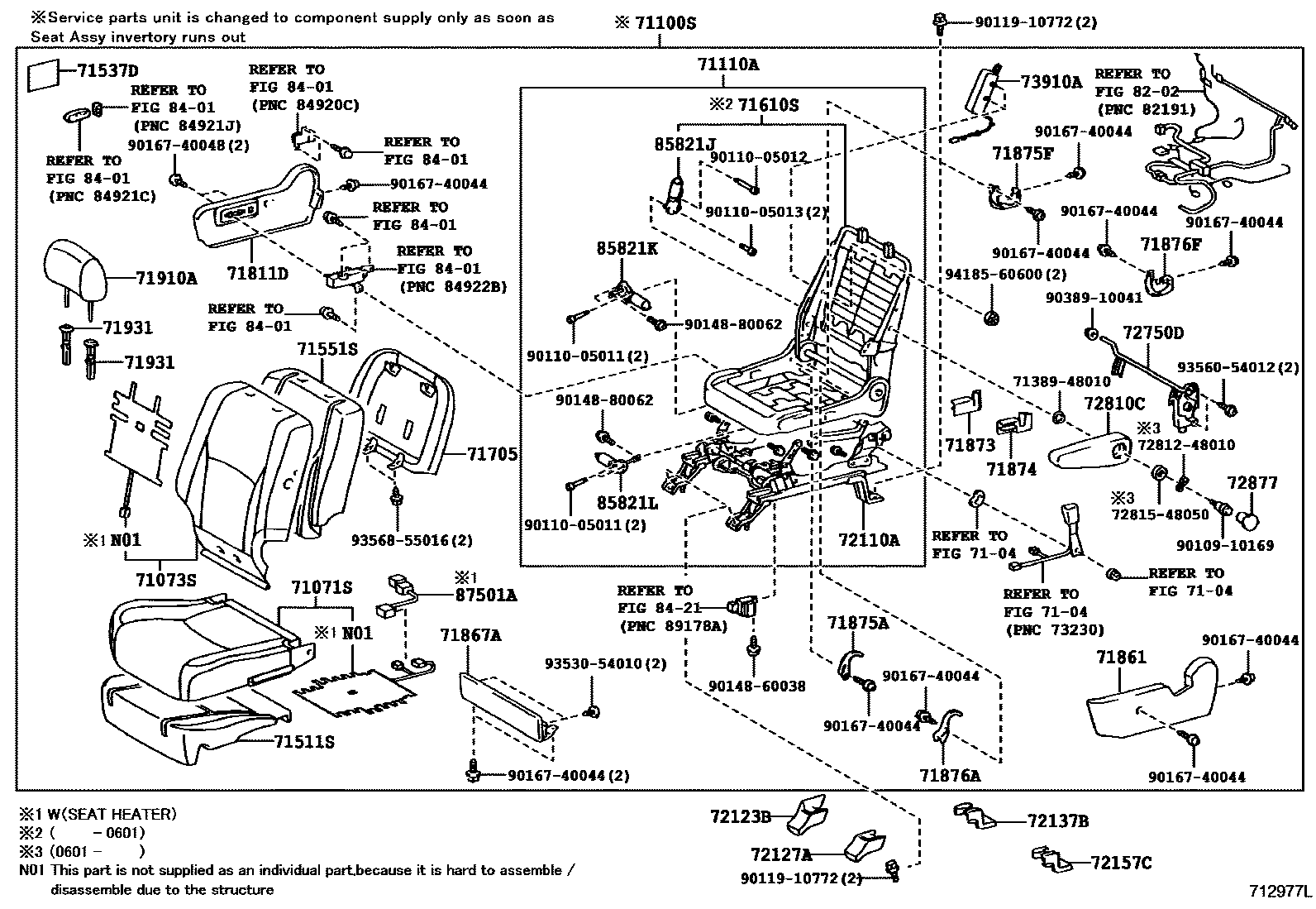 7101 — FRONT SEAT & SEAT TRACK