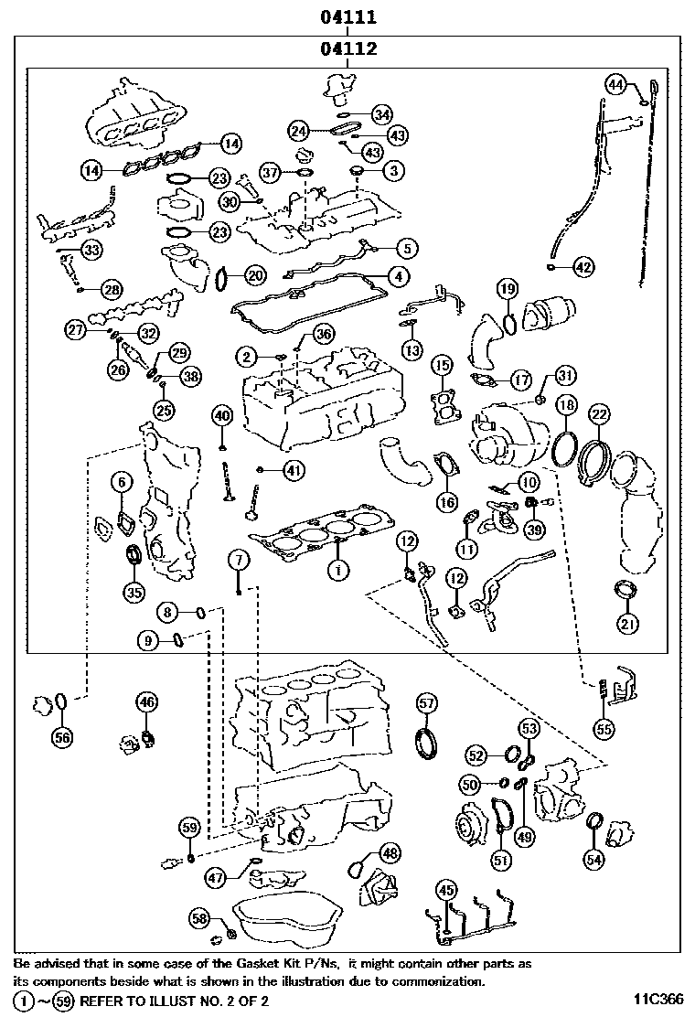 1103 — ENGINE OVERHAUL GASKET KIT