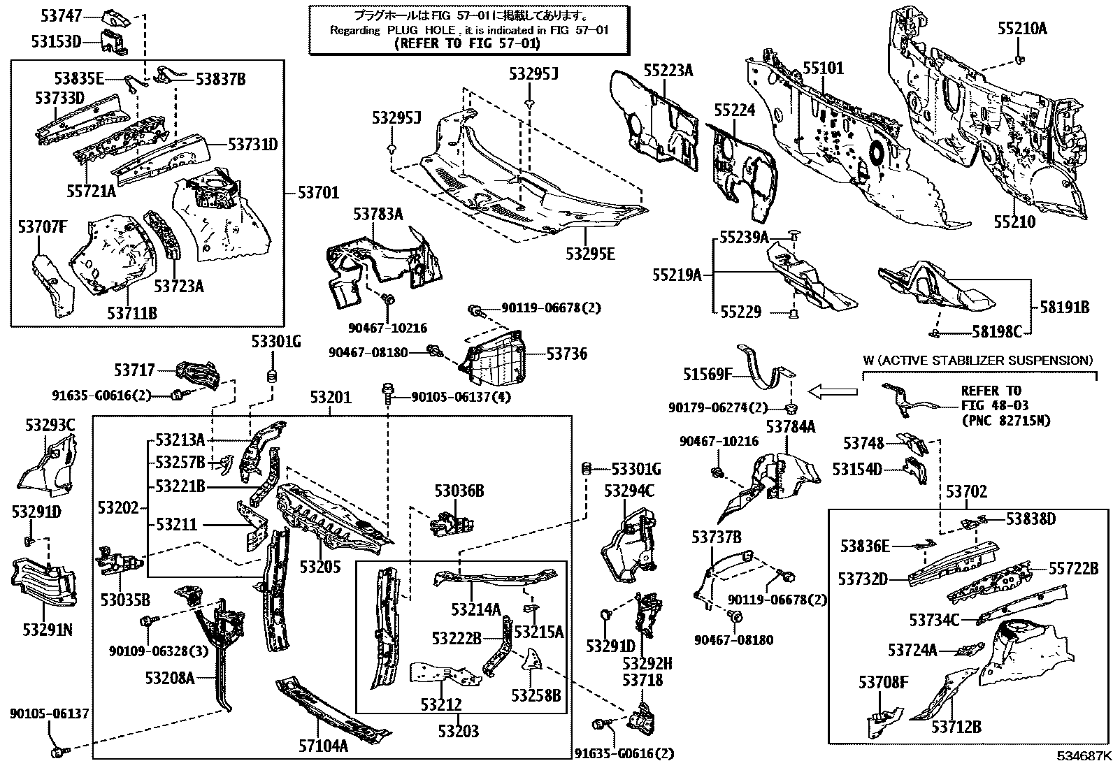 5304 — FRONT FENDER APRON & DASH PANEL