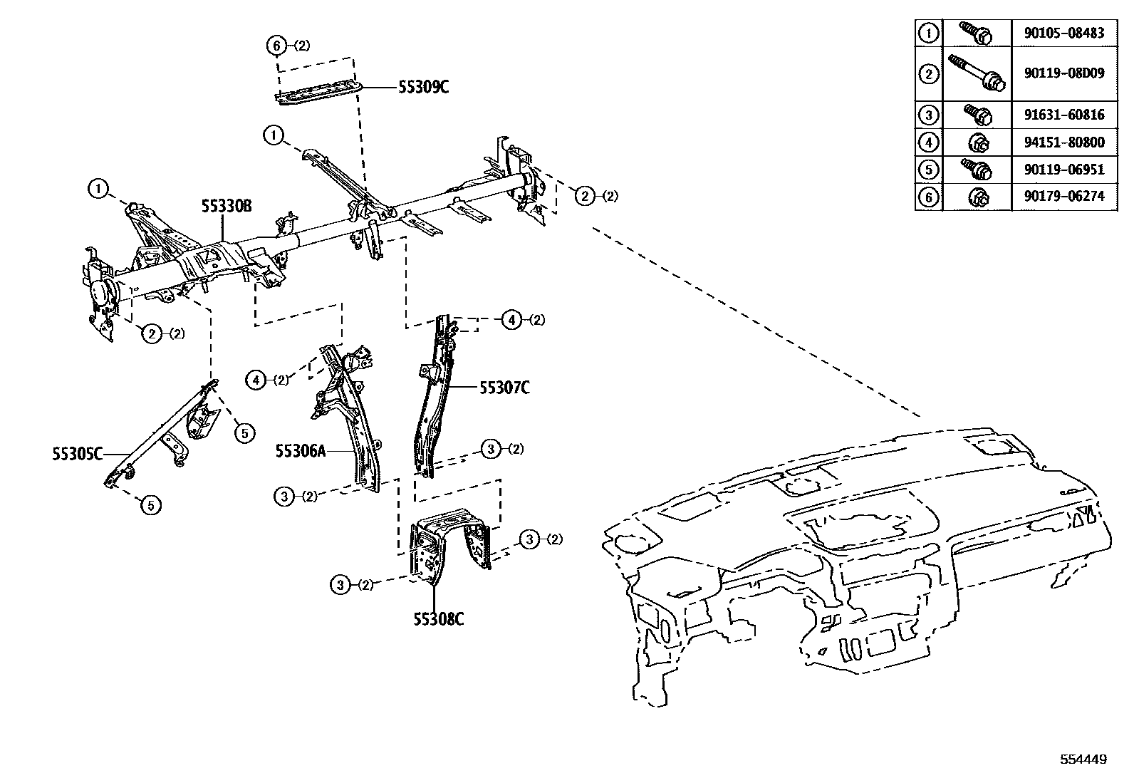5501 — INSTRUMENT PANEL & GLOVE COMPARTMENT