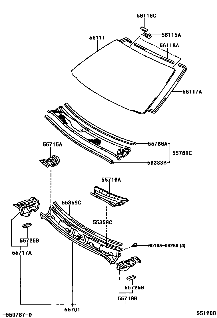 5503 — COWL PANEL & WINDSHIELD GLASS