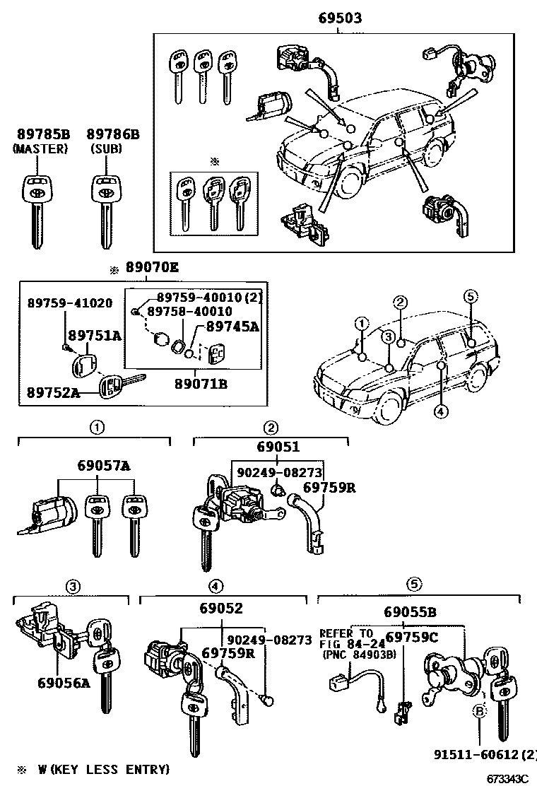 6712 — LOCK CYLINDER SET