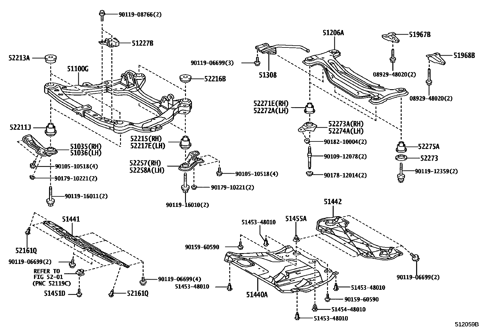 5102 — SUSPENSION CROSSMEMBER & UNDER COVER