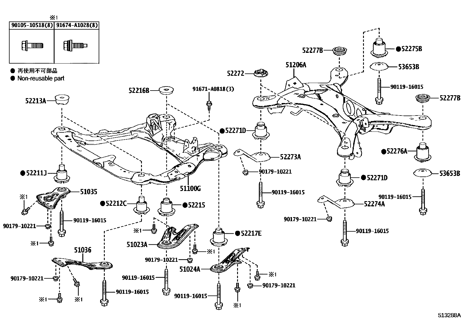 5102 — SUSPENSION CROSSMEMBER & UNDER COVER
