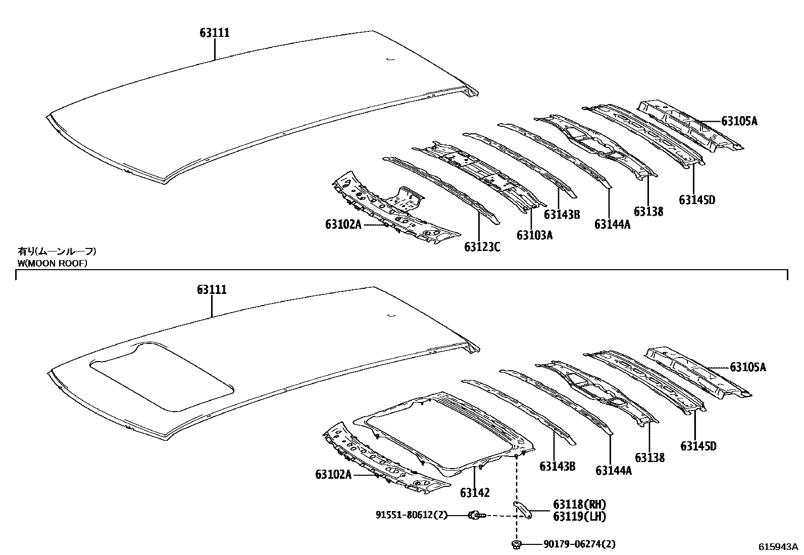 6104 — ROOF PANEL & BACK WINDOW GLASS